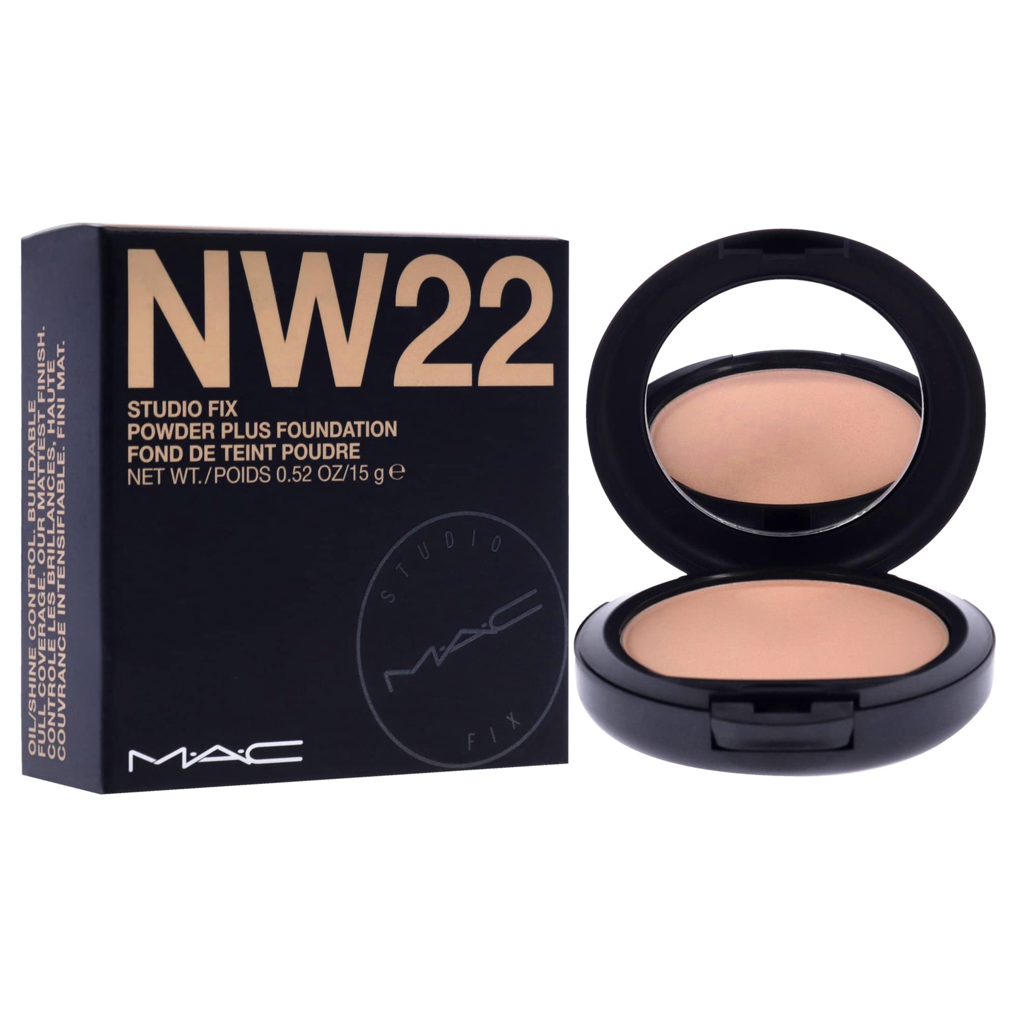 MAC Studio Fix Powder Plus Foundation NW22 swatch on skin for shade match