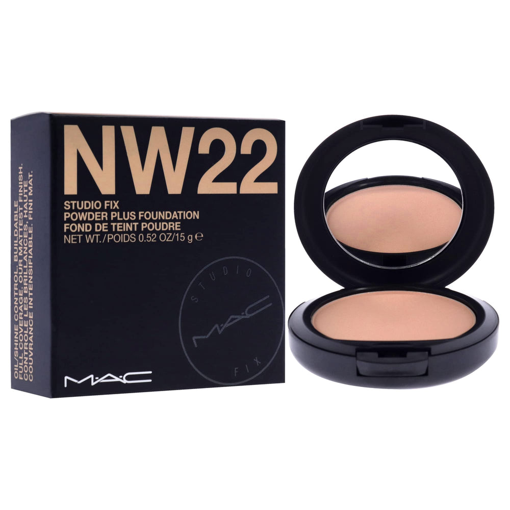 MAC Studio Fix Powder Plus Foundation NW22 swatch on skin for shade match