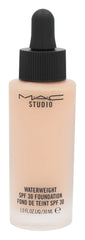 MAC Studio Waterweight NC20 swatches show natural shade and buildable coverage