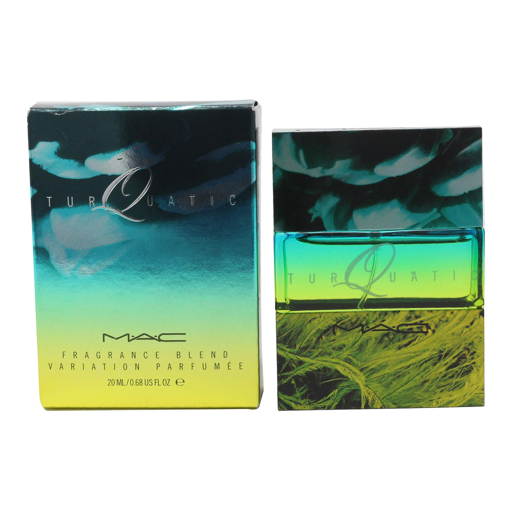 MAC Turquatic bottle front, compact 20 ml size for travel-friendly freshness.