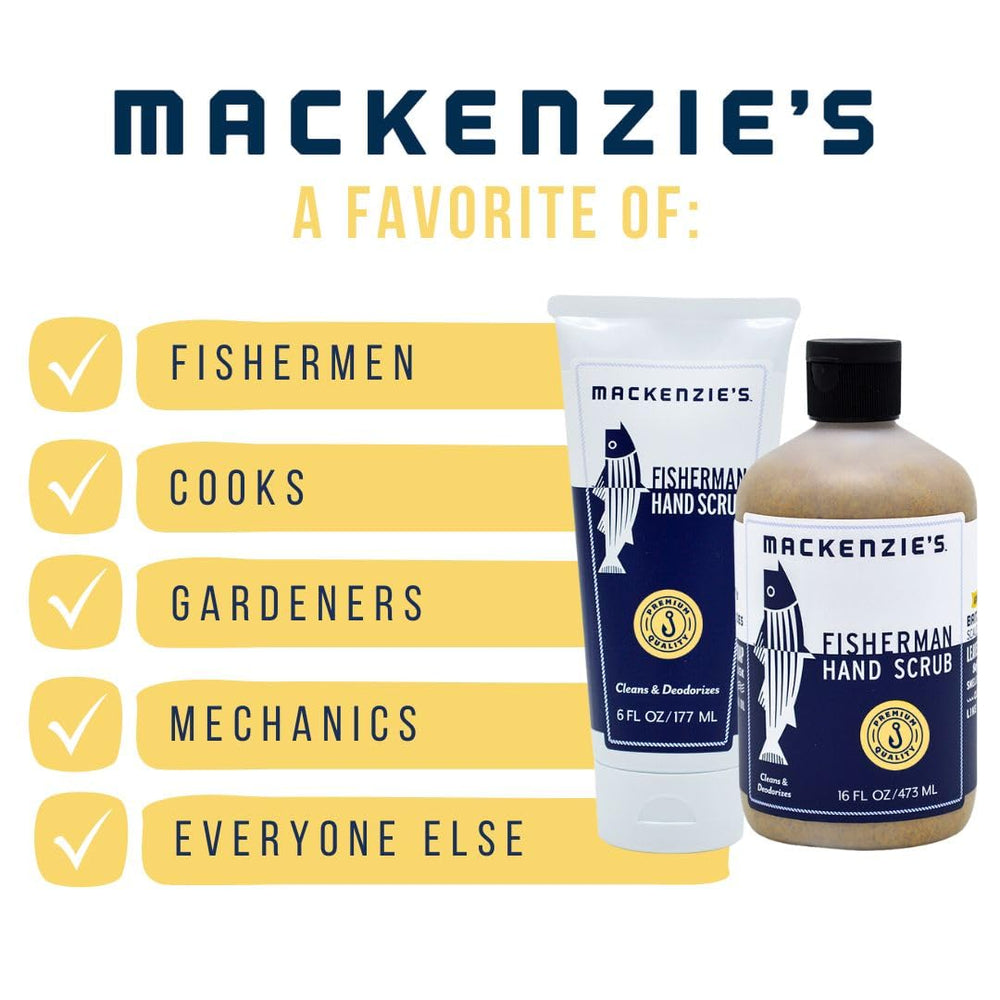 MacKenzie's Fisherman Hand Scrub texture close-up reveals gritty walnut husk for heavy grime