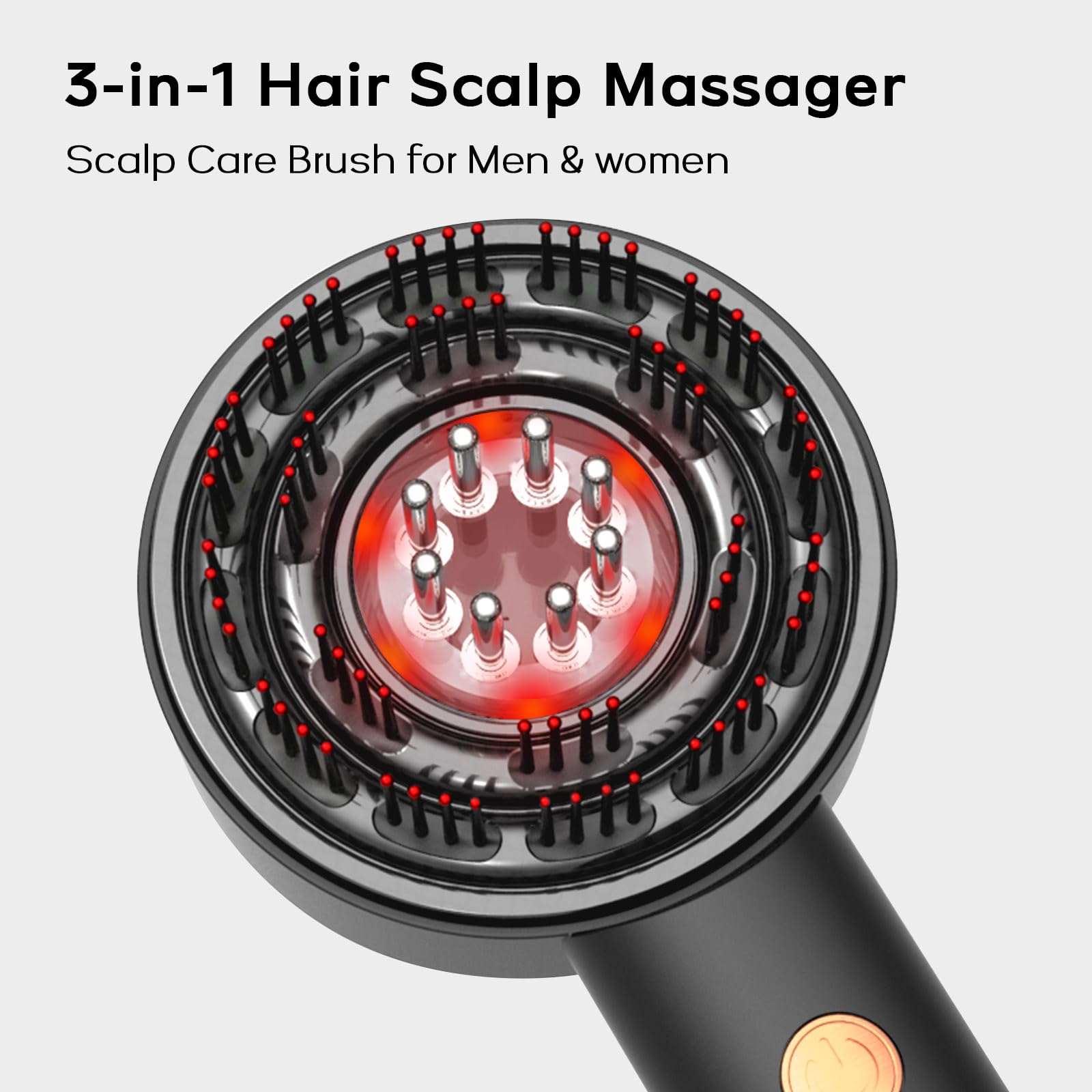 MACNJO scalp massager in use for cordless, on-the-go relaxation.