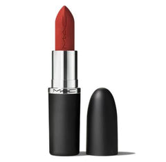 MAC Macximal Silky Matte Chili lipstick provides long-lasting color with moisturizing comfort.
