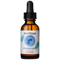 Mad Hippie Antioxidant Facial Oil bottle highlighting argan blend for soft, hydrated skin.