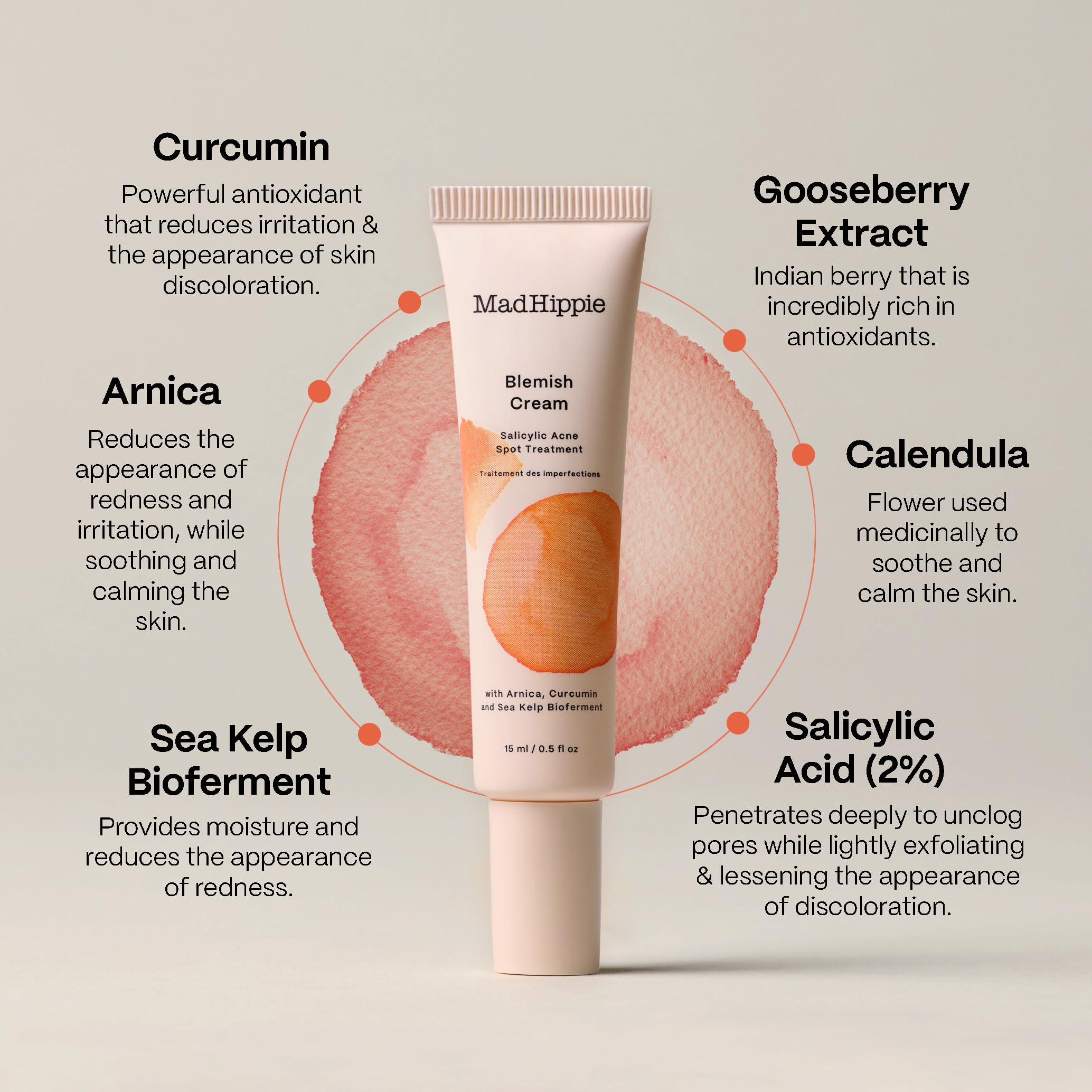 Mad Hippie blemish-cream spot-application on skin demonstrating targeted blemish care.