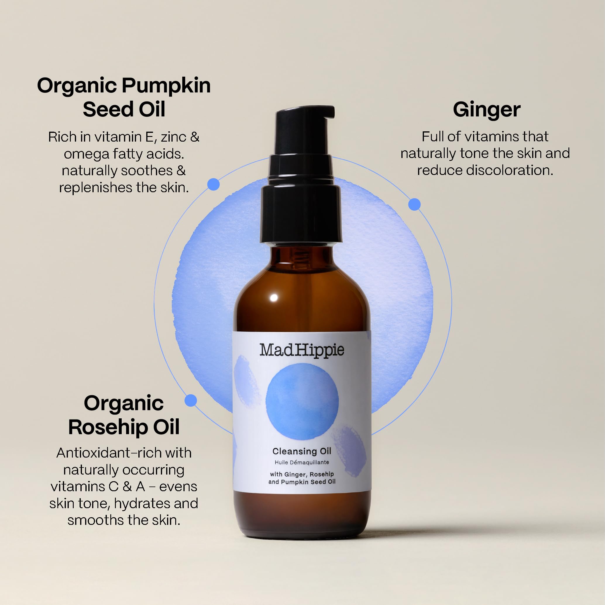 Mad Hippie cleansing-oil non-greasy texture showing light feel during makeup removal