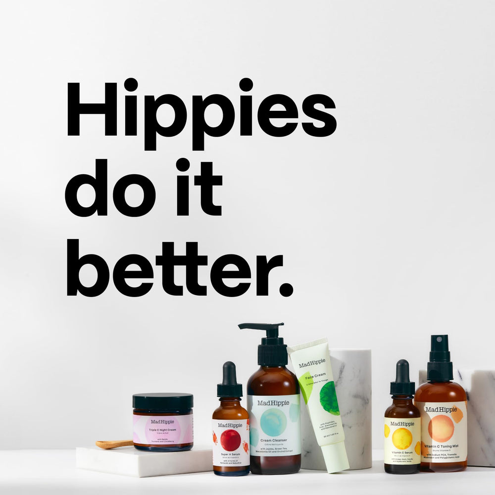 Mad Hippie cruelty-free seal signals ethical, shopper-friendly skincare choice.