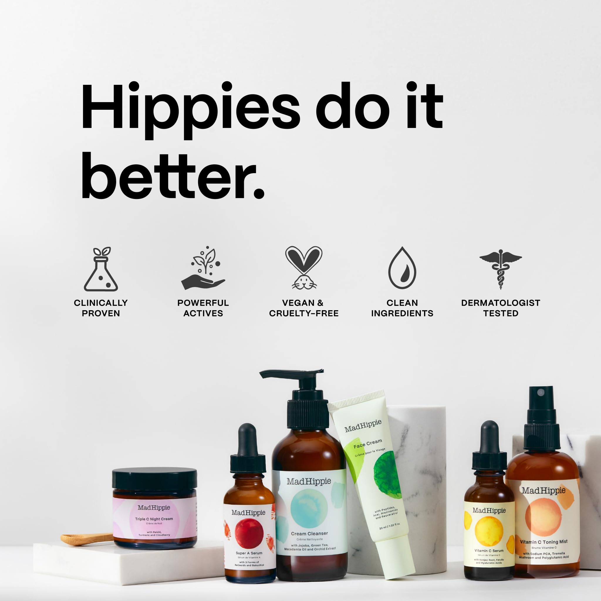 Mad Hippie Face Cream with argan oil for hydration and skin resilience.