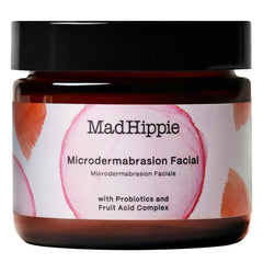 Mad Hippie MicroDermabrasion Facial jar closeup shows smooth texture for radiant skin