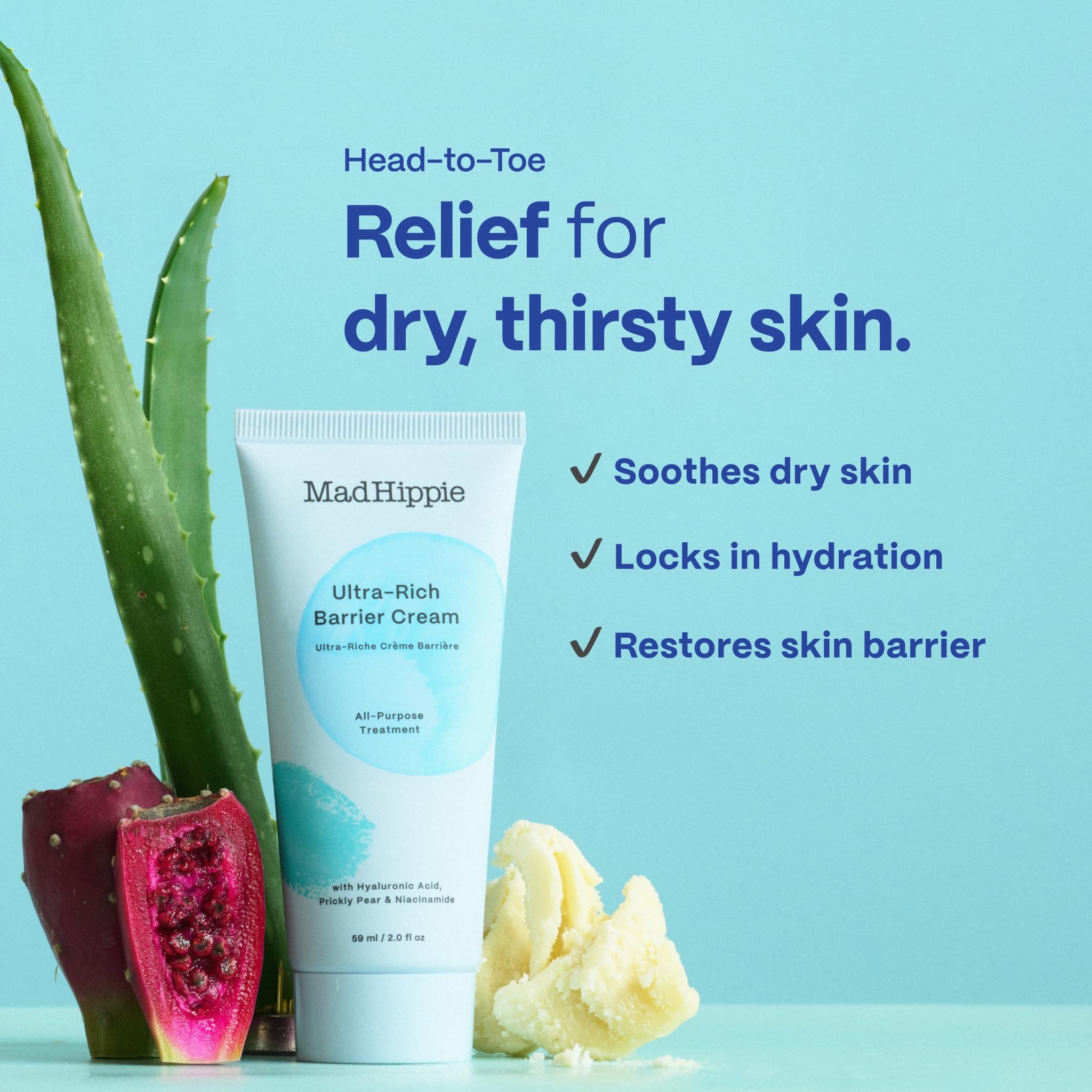 Mad Hippie Barrier Cream with prickly pear for intense hydration