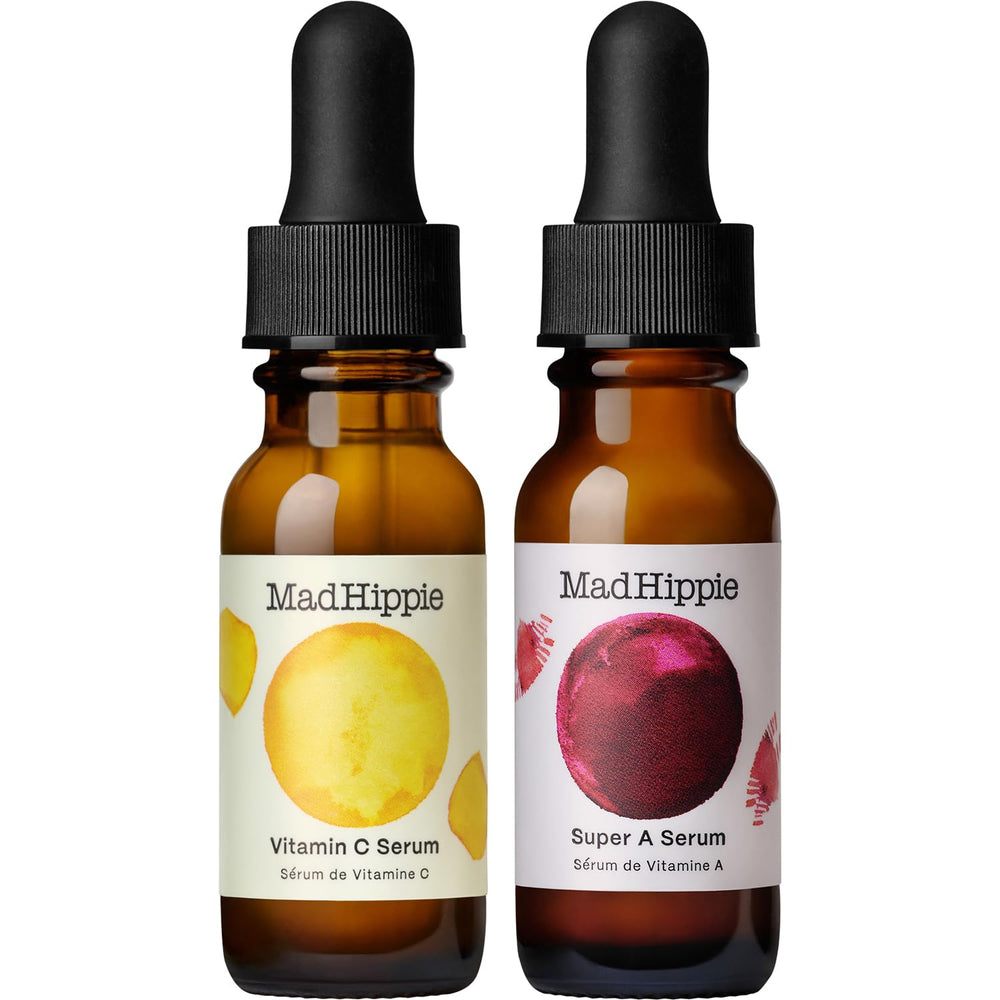 Mad Hippie Vitamin C Serum bottle highlighted for brightening and antioxidant protection
