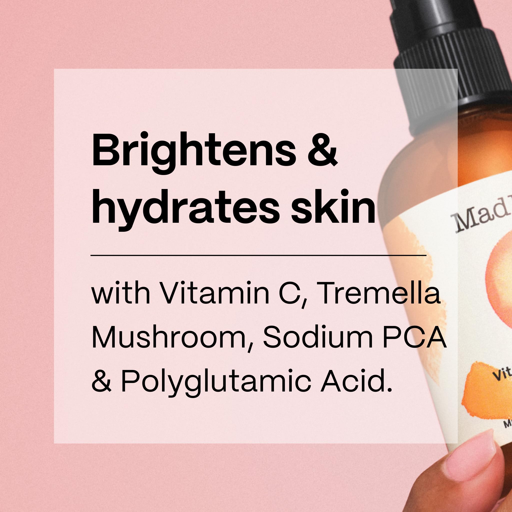 Mad Hippie Vitamin C Toning Mist packaging showcased emphasizing vegan, cruelty-free skincare.