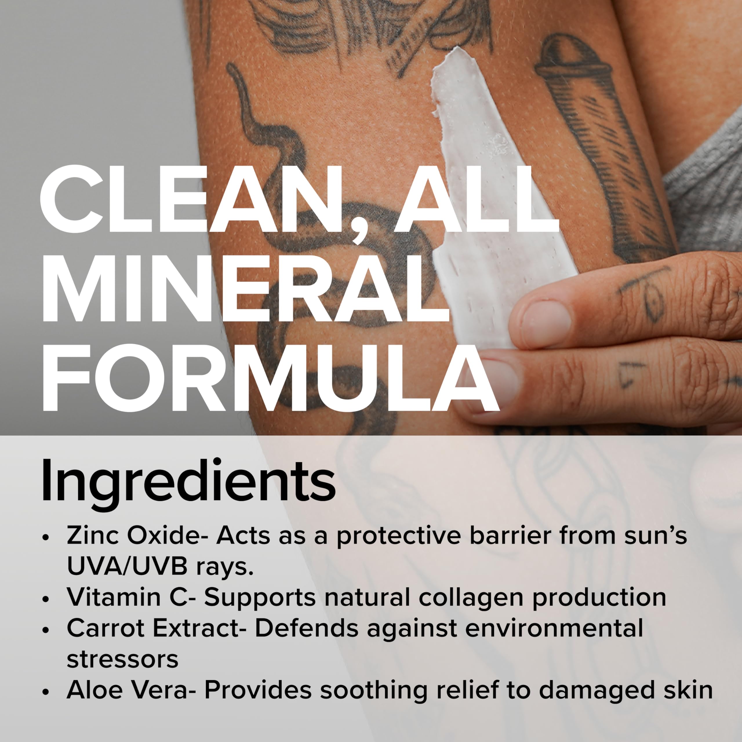 Mad Rabbit Defend zinc-oxide illustration emphasizes mineral UV defense.