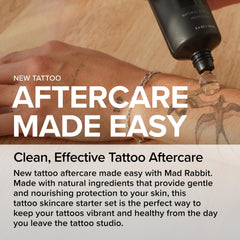 Mad Rabbit Enhance Tattoo Balm creates depth and clarity for existing and evolving color.