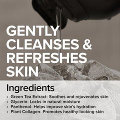 Mad Rabbit Refresh Body Wash being foamed for gentle cleansing.