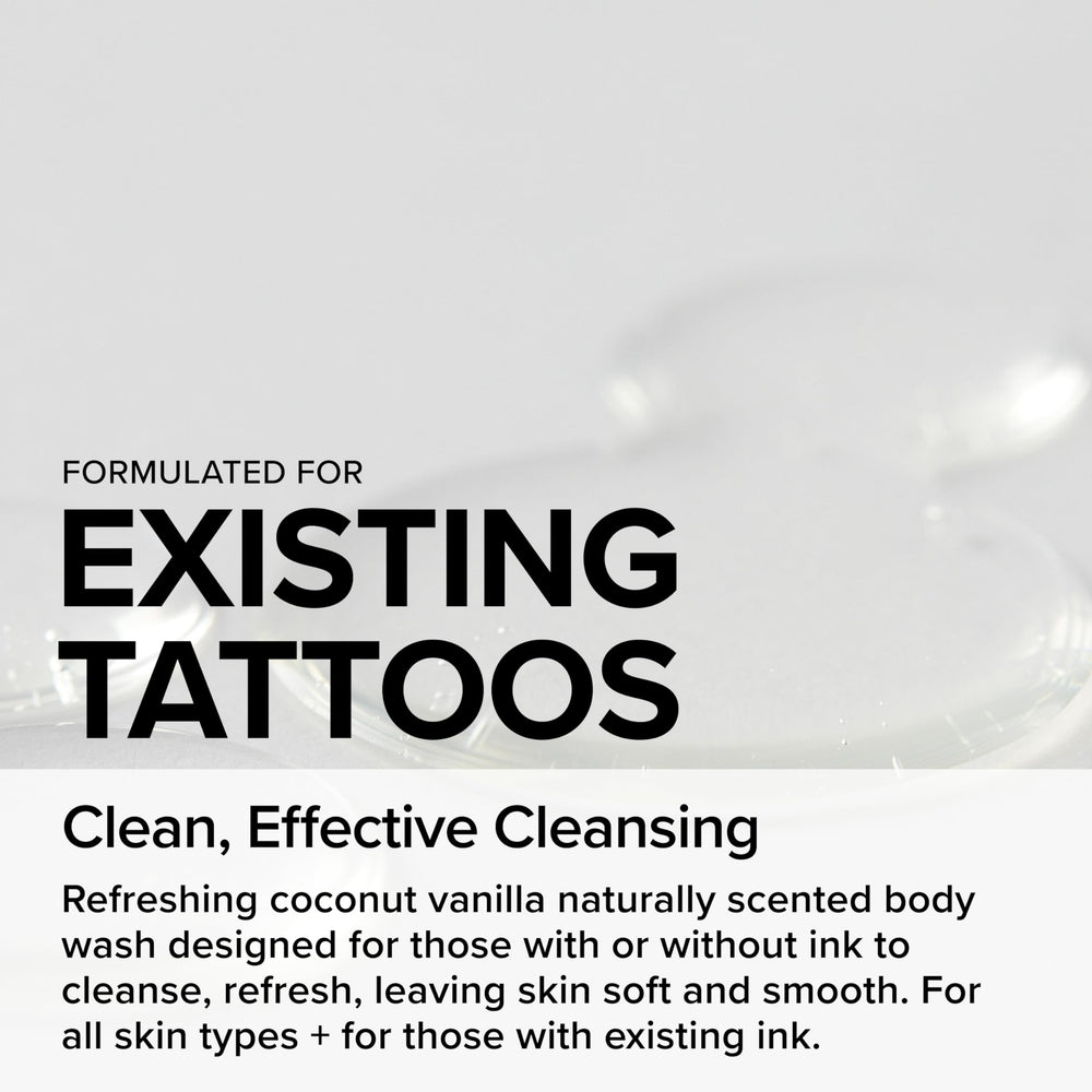 Tattooed area treated with Mad Rabbit Refresh Body Wash.