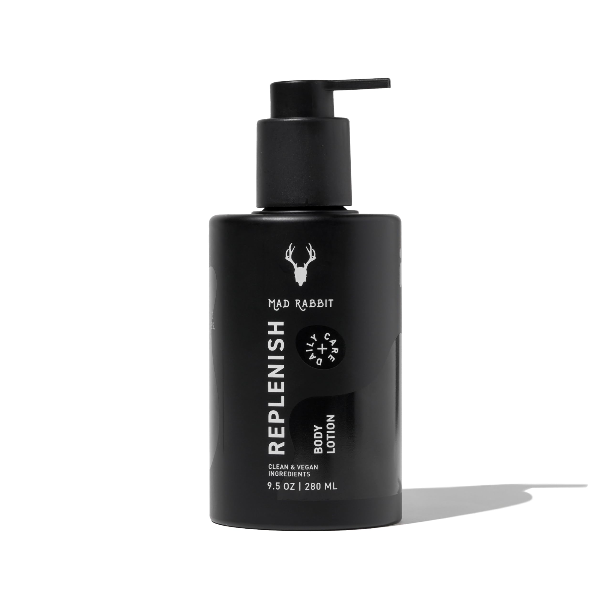 Mad Rabbit Replenish bottle pour shows fragrance-free hydration for daily use.