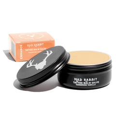 Mad Rabbit balm salve bottle shown for easy tattoo aftercare