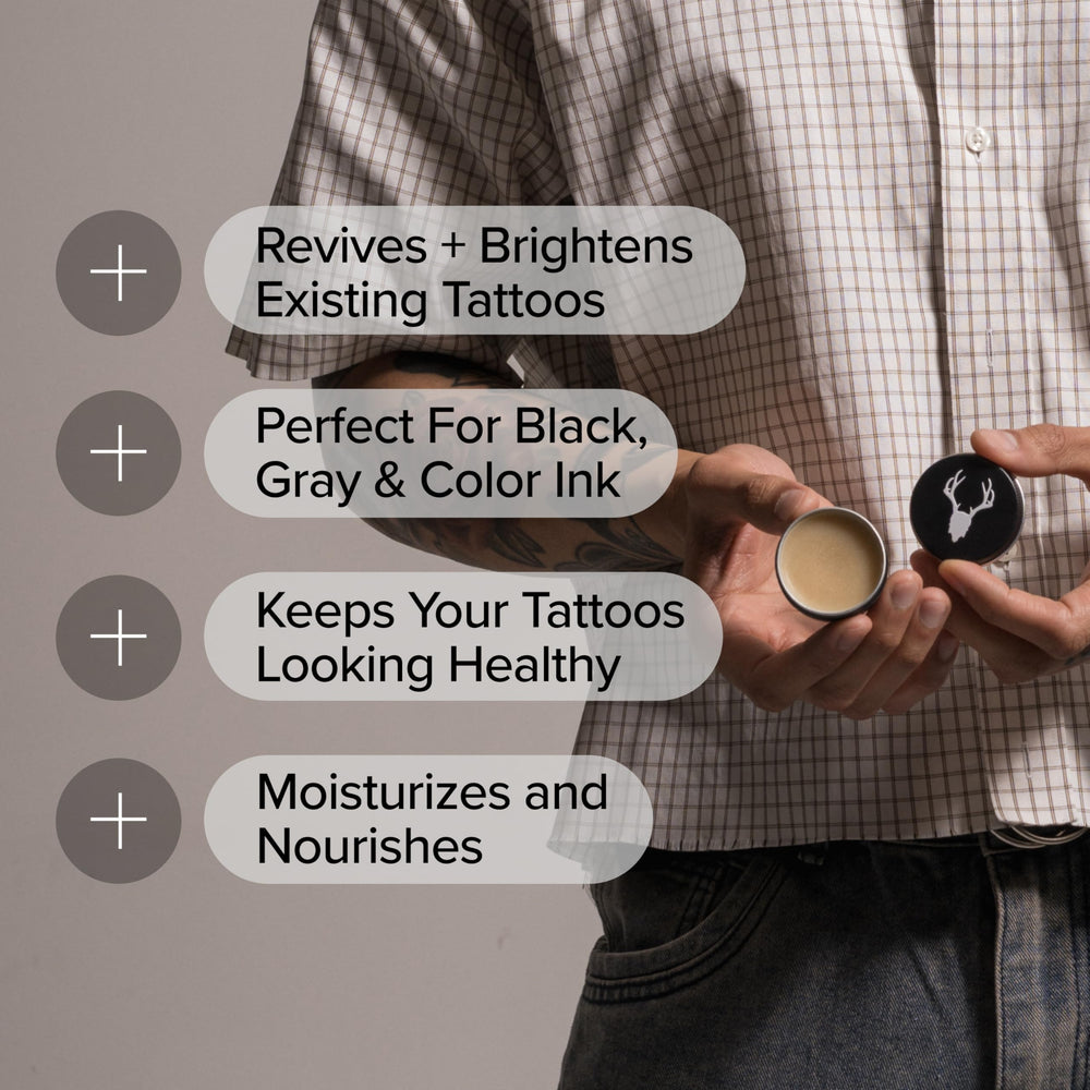 Mad Rabbit balm salve used in daily tattoo aftercare routine