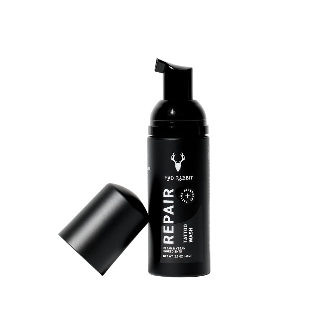 Mad Rabbit Tattoo Aftercare Soap bottle shown for fragrance-free healing and gentle cleansing.