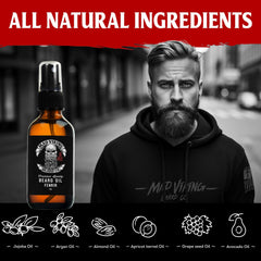 Mad Viking Fenrir oil drops on palm for quick absorption.