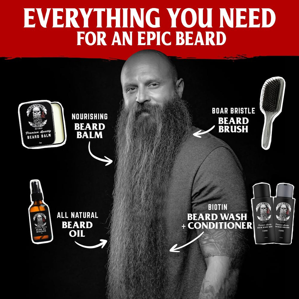 Mad Viking Fenrir beard oil on beard – softening and conditioning during use.