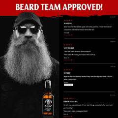 Mad Viking Fenrir beard oil pour – easy daily grooming.