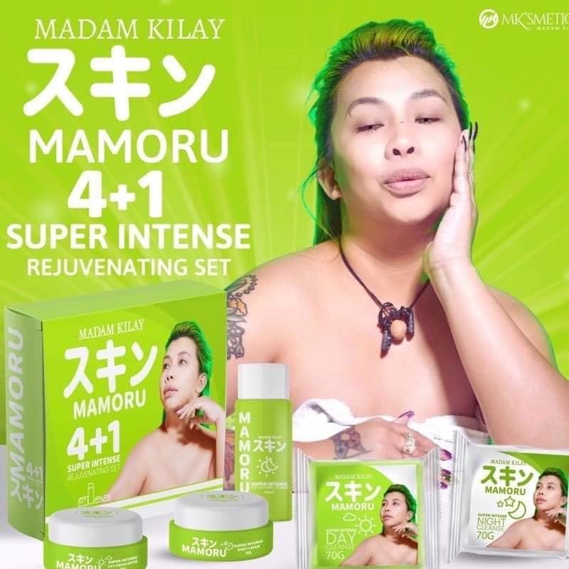 Madam Kilay Mamoru 4+1 rejuvenating set green serum bottle close-up for brighter-looking skin