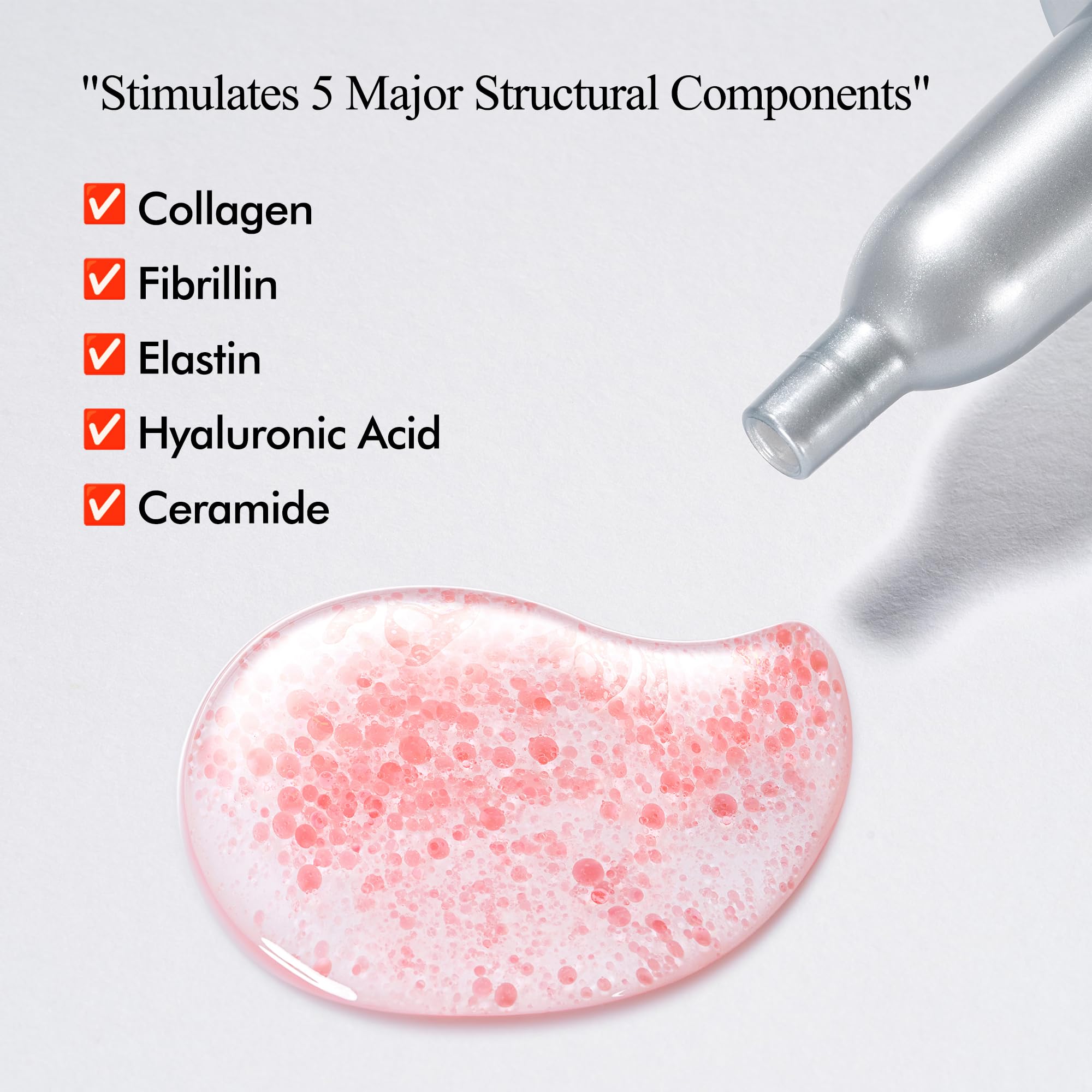 Madeca Derma Elastic Firming Ampoule translucent gel texture on fingertip.