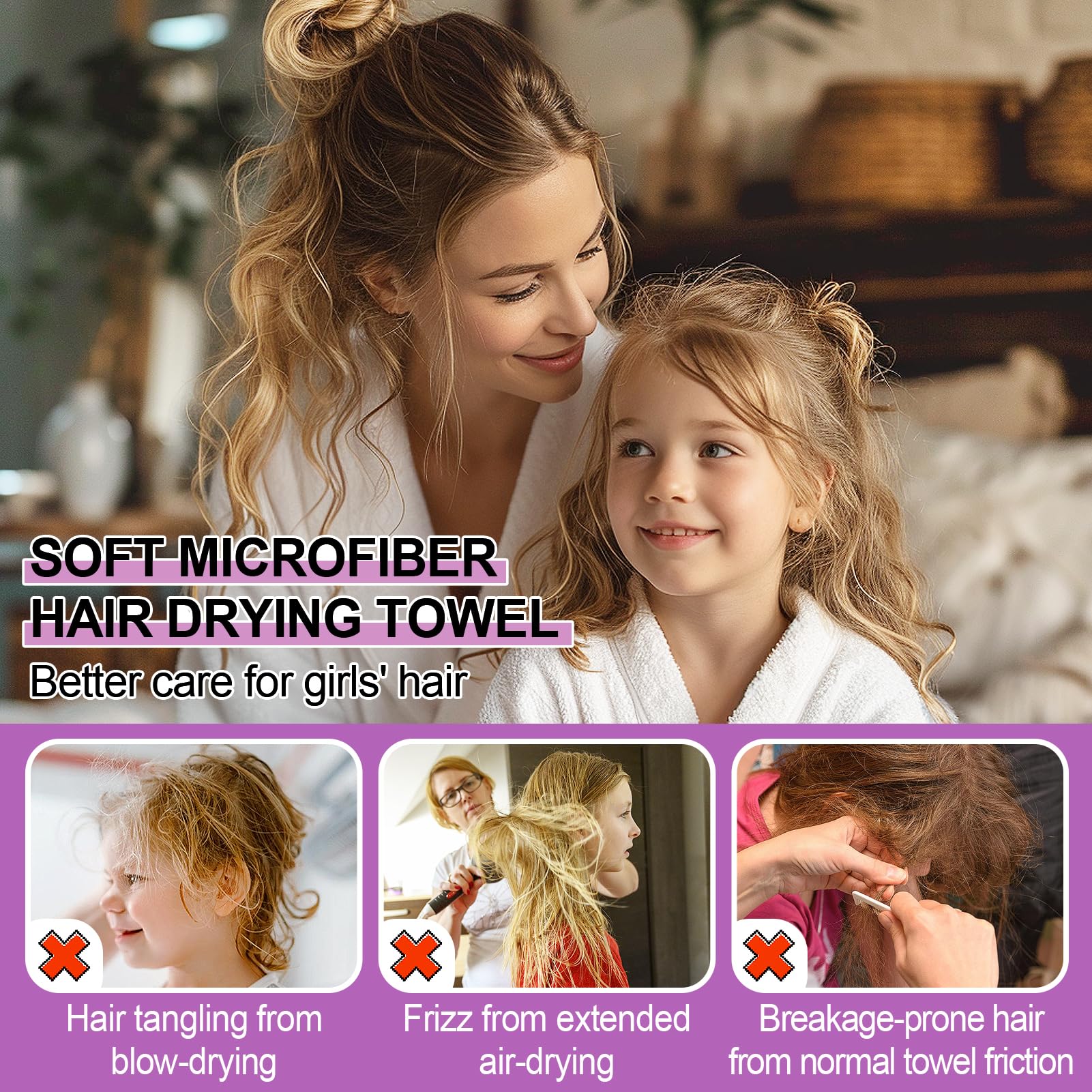MADHOLLY anti-frizz microfiber towel protects curls and reduces friction.