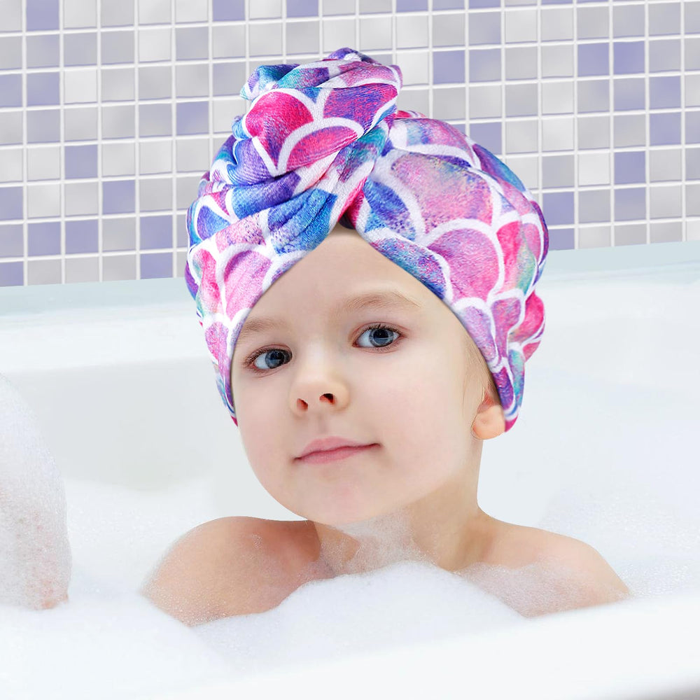 MADHOLLY turban-wrap towel with button reduces dripping while applying makeup.