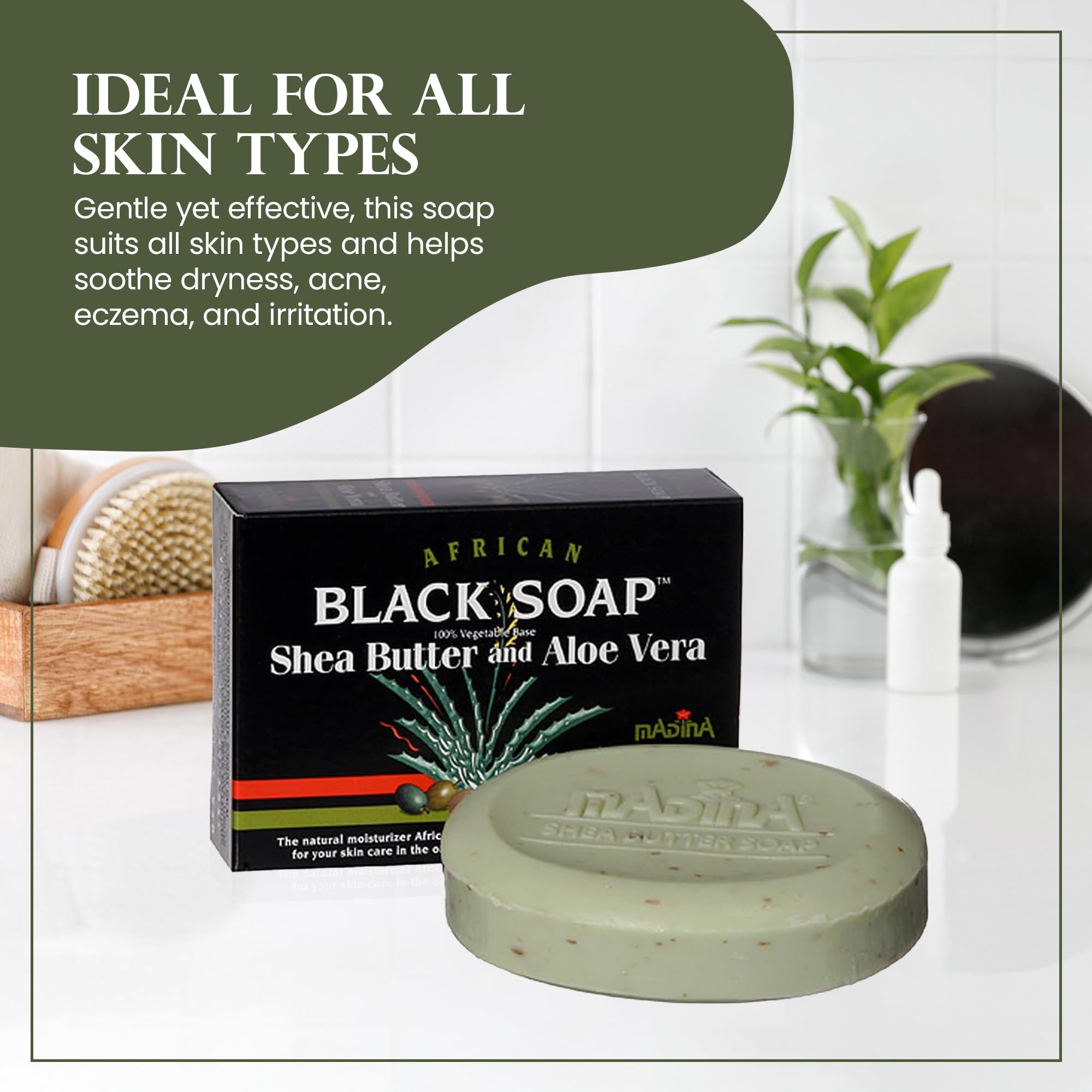 Madina packaging label on soap box