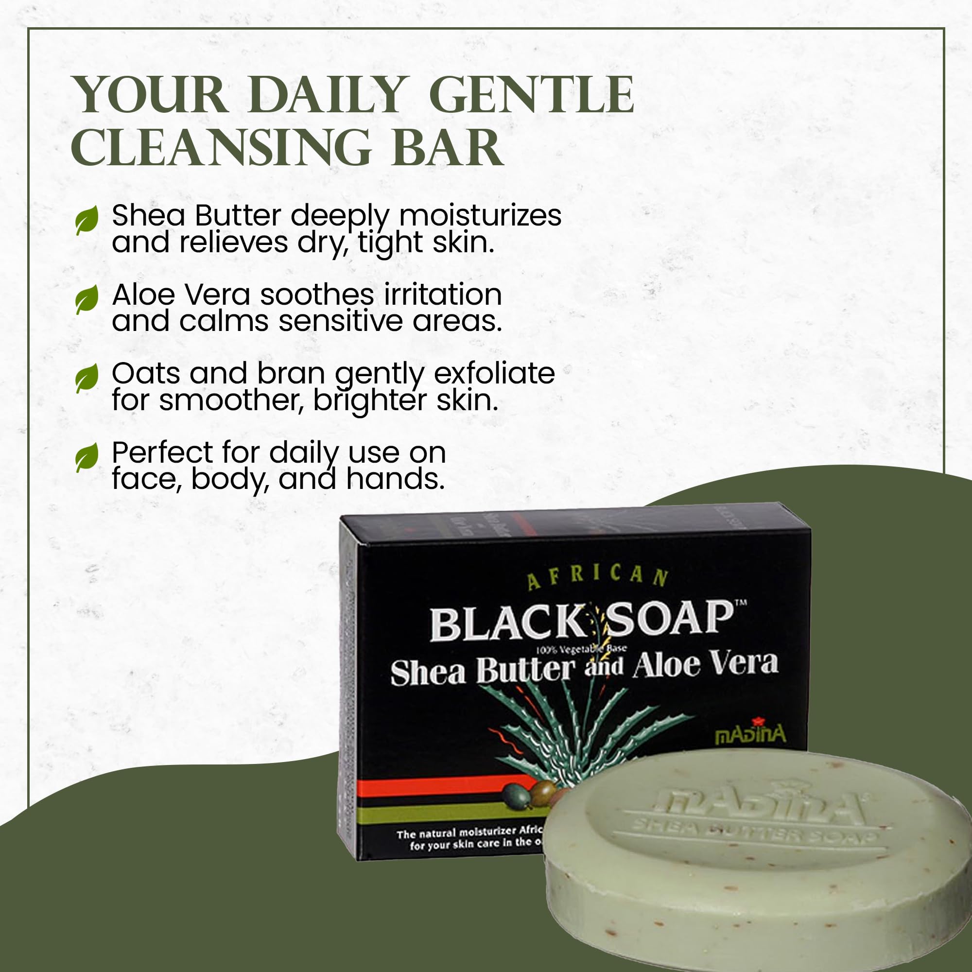 Madina soap with shea butter and aloe vera hydration