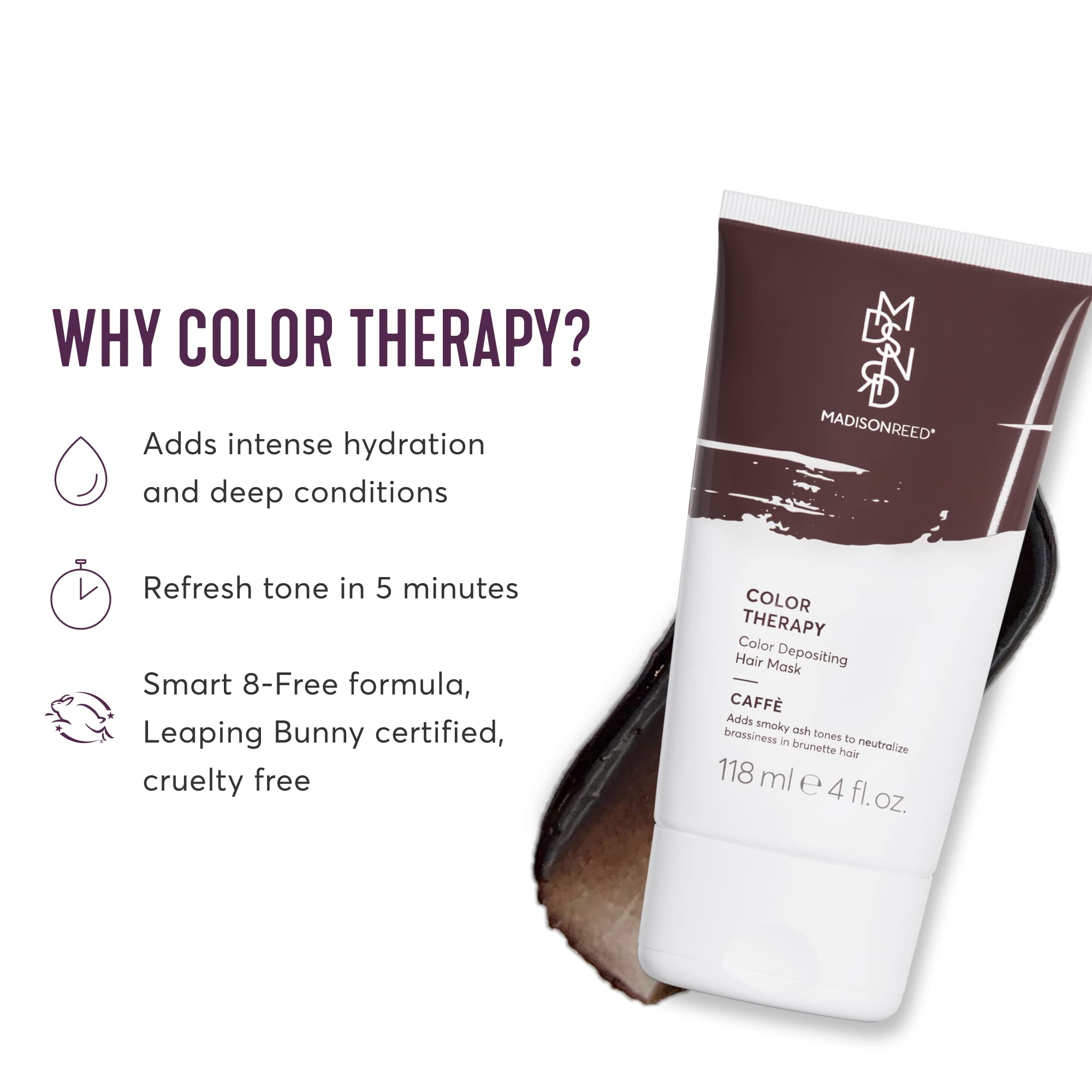 Madison Reed Color Therapy Caffè in-shower application for a 5-minute tone boost.