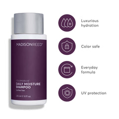 Madison Reed ColorSolve Daily Moisture Shampoo closeup lather highlights rich gentle cleansing