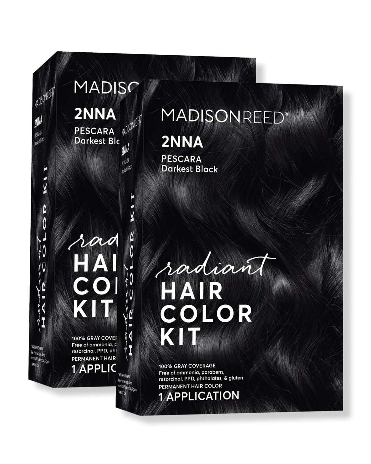 Madison Reed Pescara Black bottle closeup showing rich gray coverage