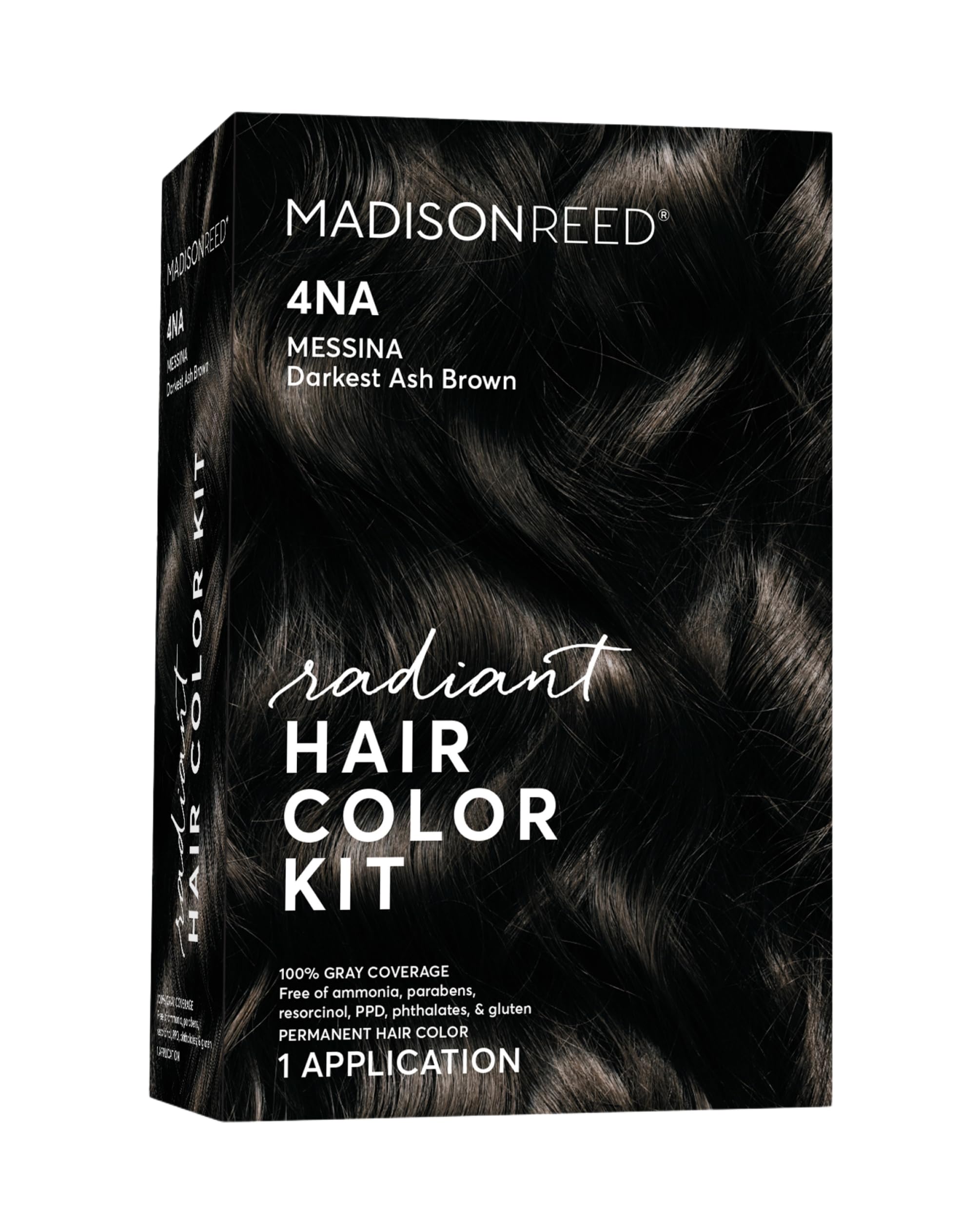 Madison Reed Radiant Color Kit box in Messina Brown showing 100% gray coverage option