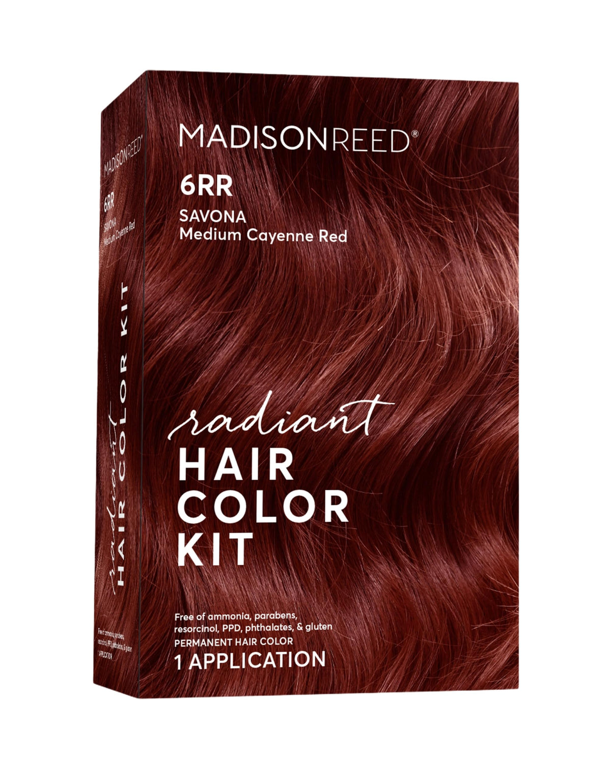 Madison Reed Radiant Color Kit 6RR box closeup for precise shade selection.