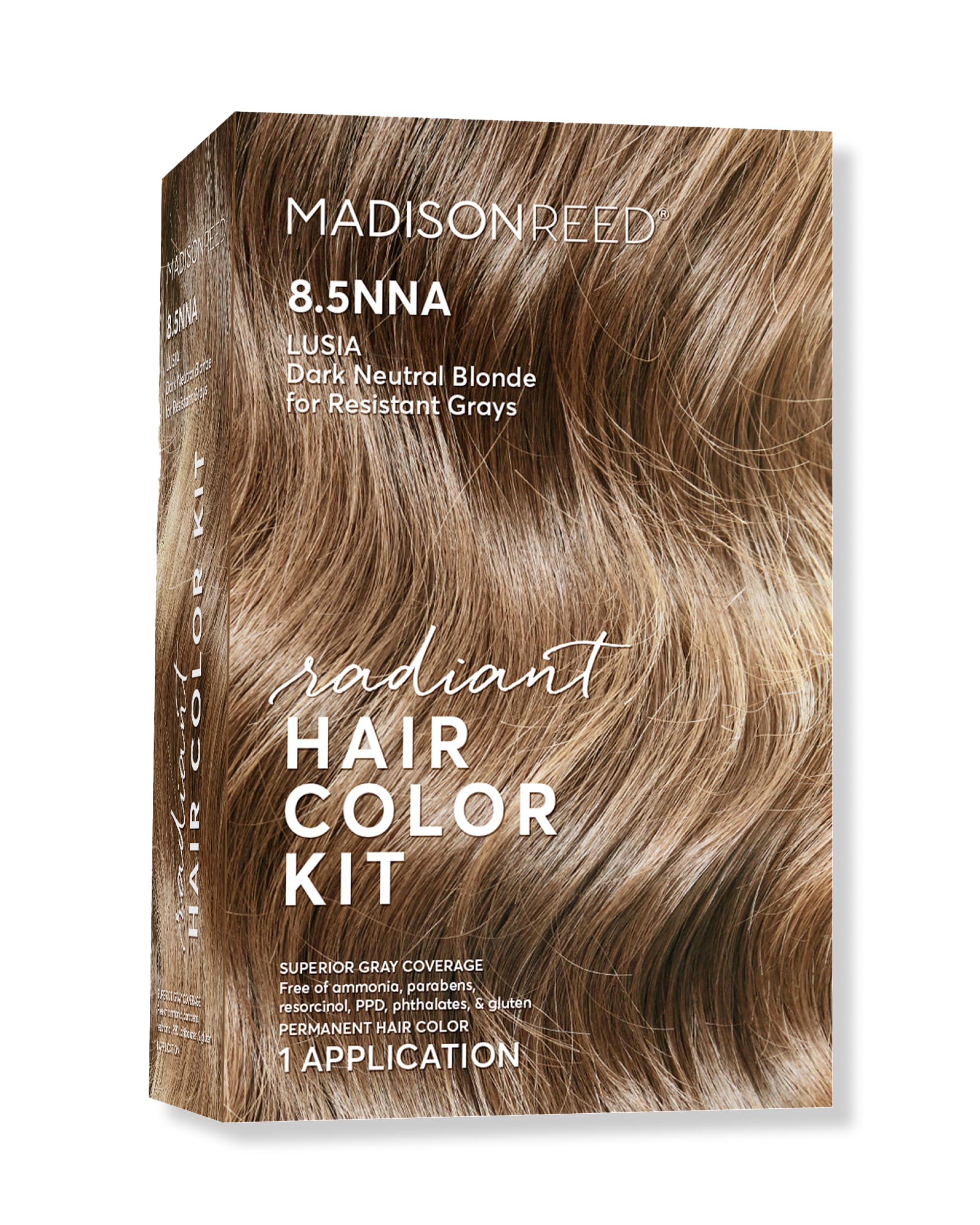 Madison Reed Radiant Color Kit 8.5NNA Lusia color cream for natural gray coverage.