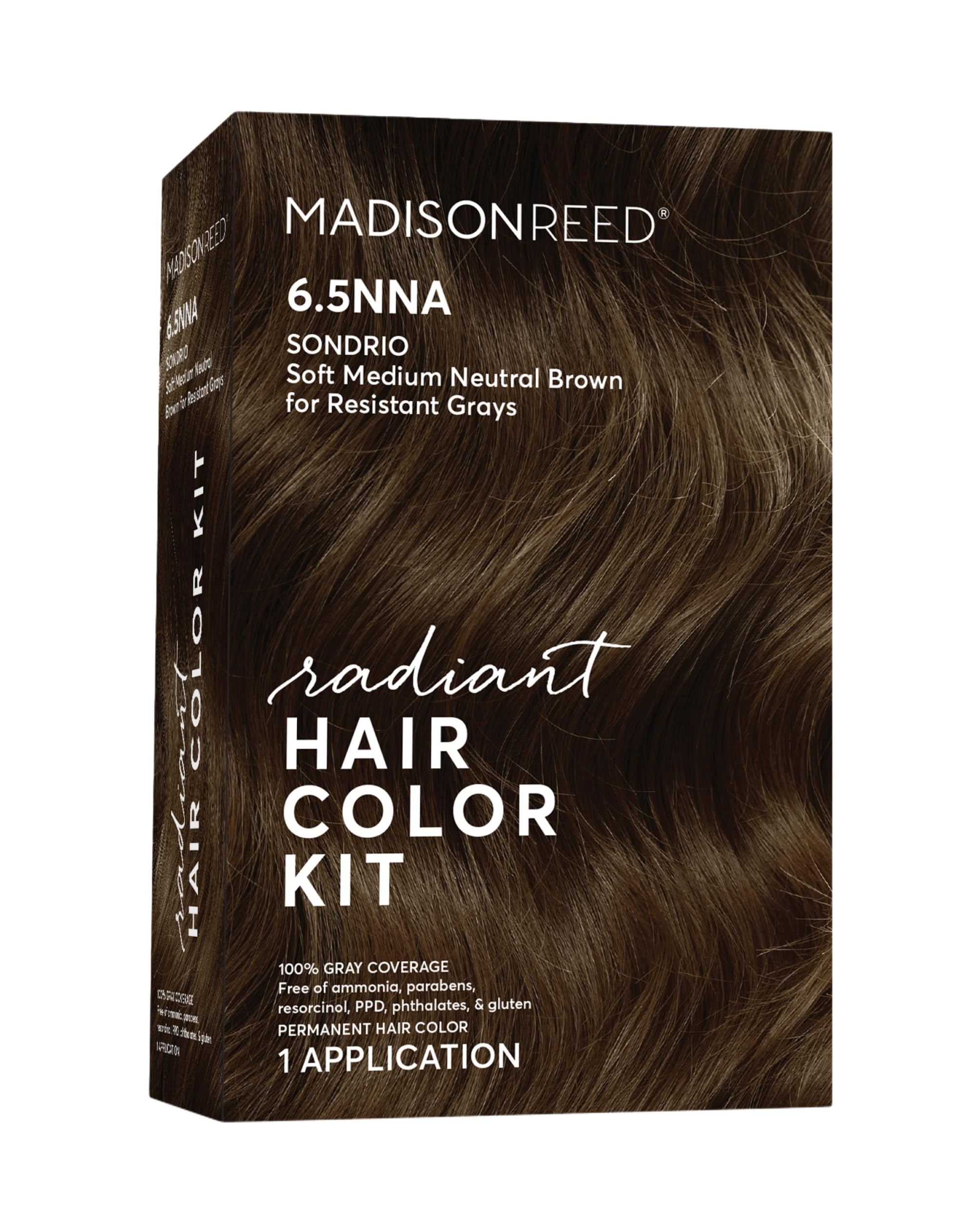 Madison Reed Radiant Color Kit box shows salon-grade dye for even gray coverage