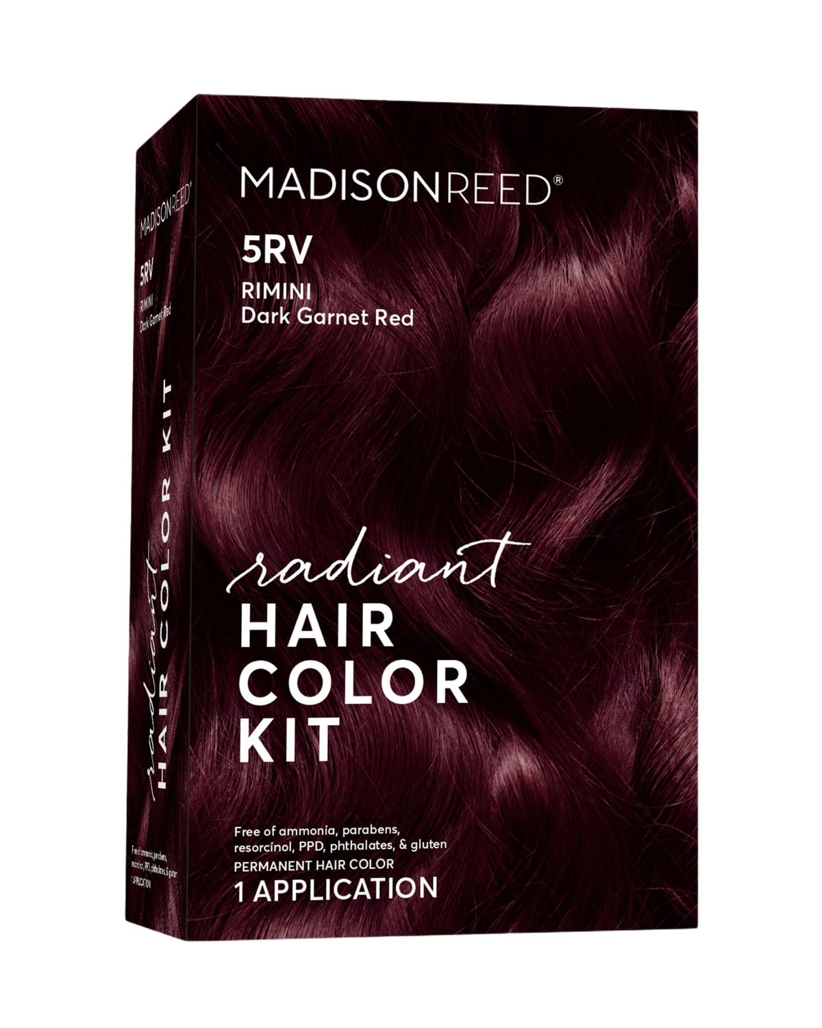 Madison Reed Radiant Color Kit dark garnet box showcases professional at-home color packaging
