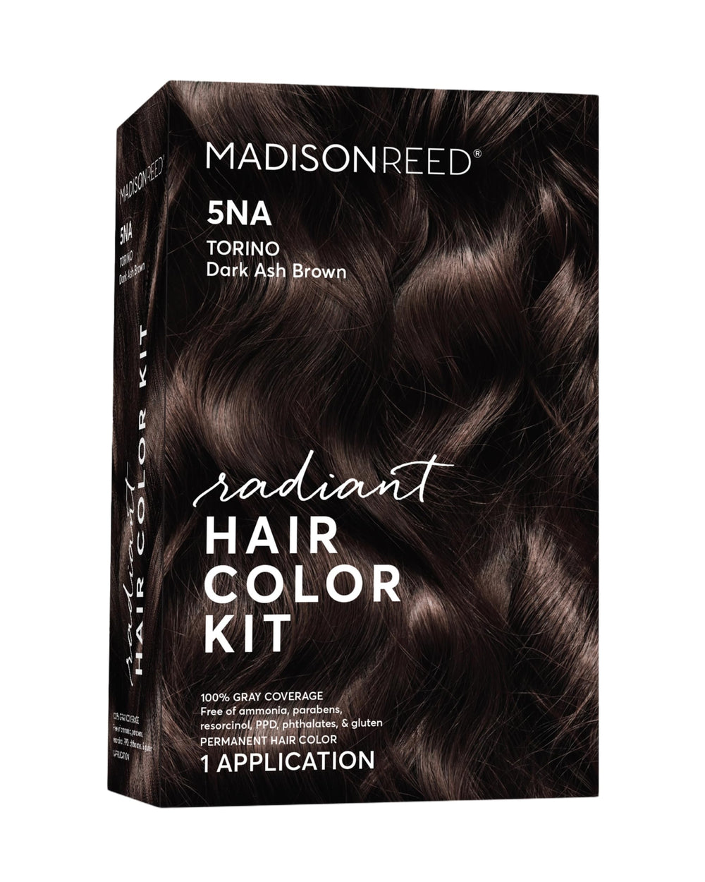Madison Reed Radiant Color Kit Torino bottle pour demonstrates precise application for even gray coverage.