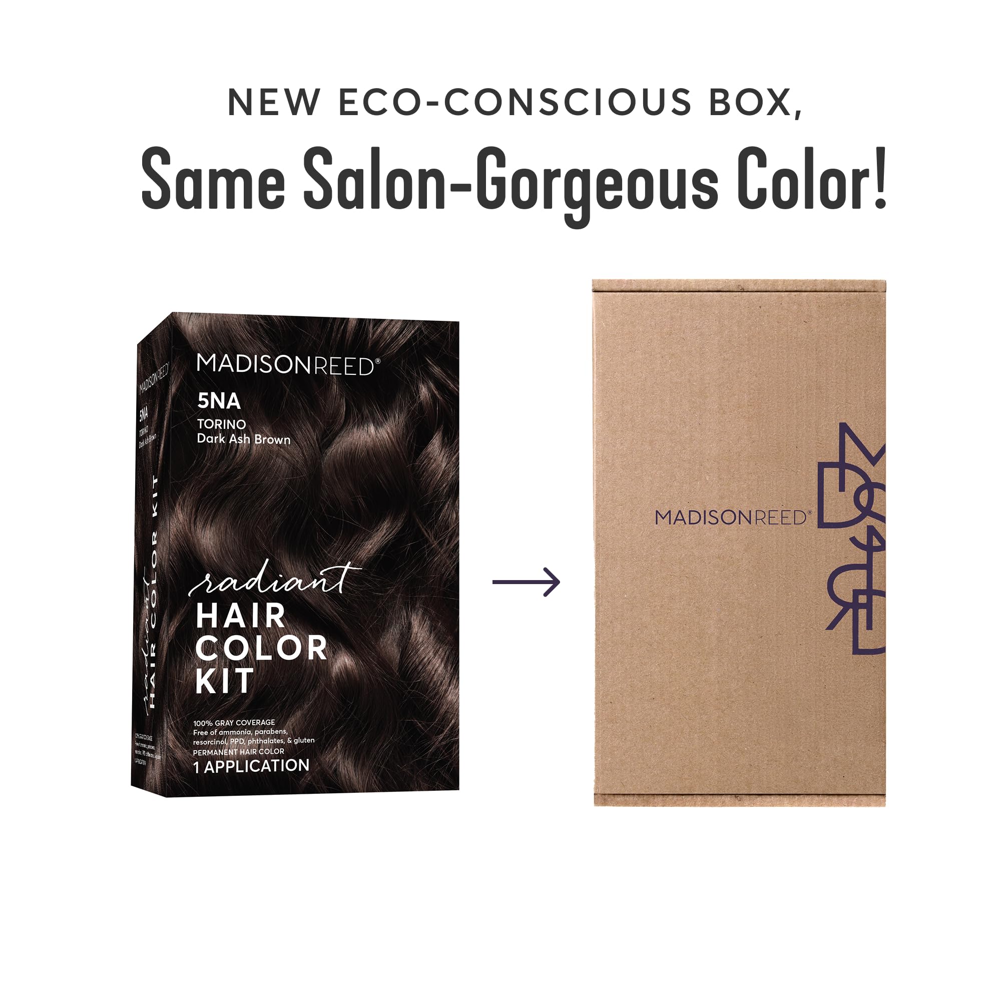 Madison Reed Radiant Color Kit Torino box front conveys premium salon-grade color experience at home.