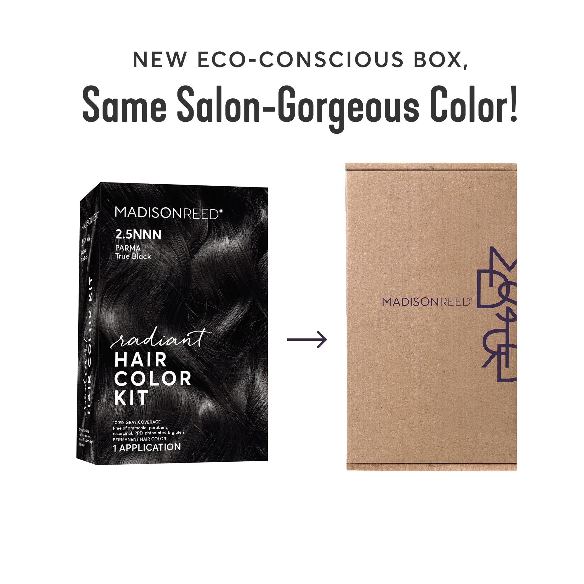 Madison Reed Soft Black color cream delivers rich, even color