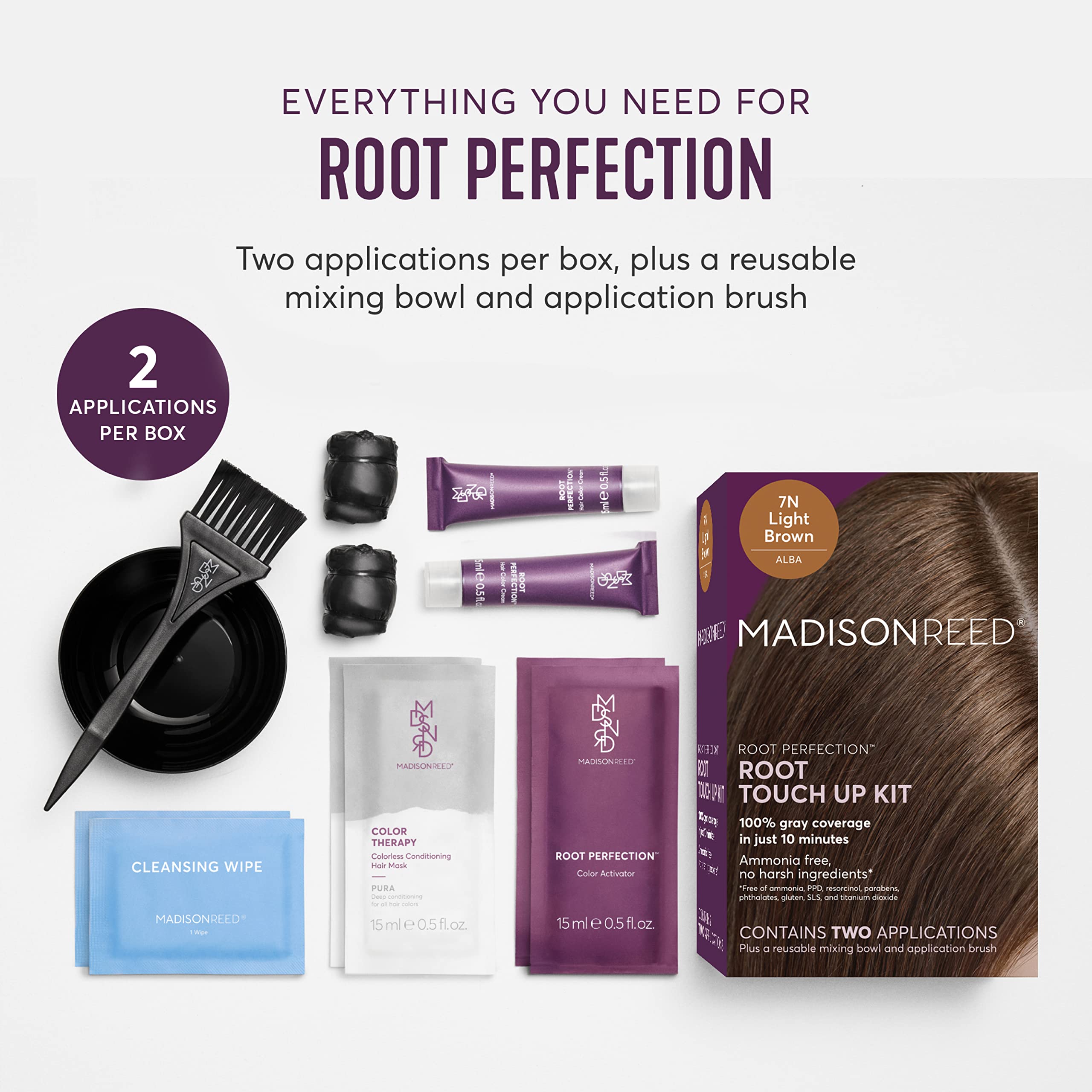 Madison Reed Root Perfection Alba 7N application setup for fast touchups