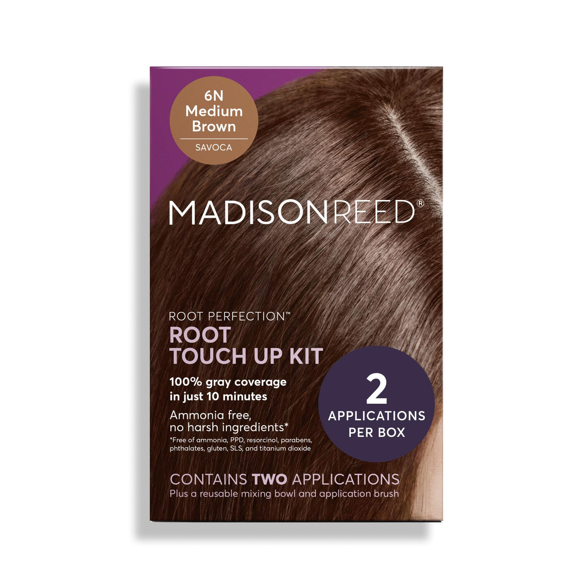 Madison Reed Root Perfection Savoca 6N tube—quick, ammonia-free gray coverage.