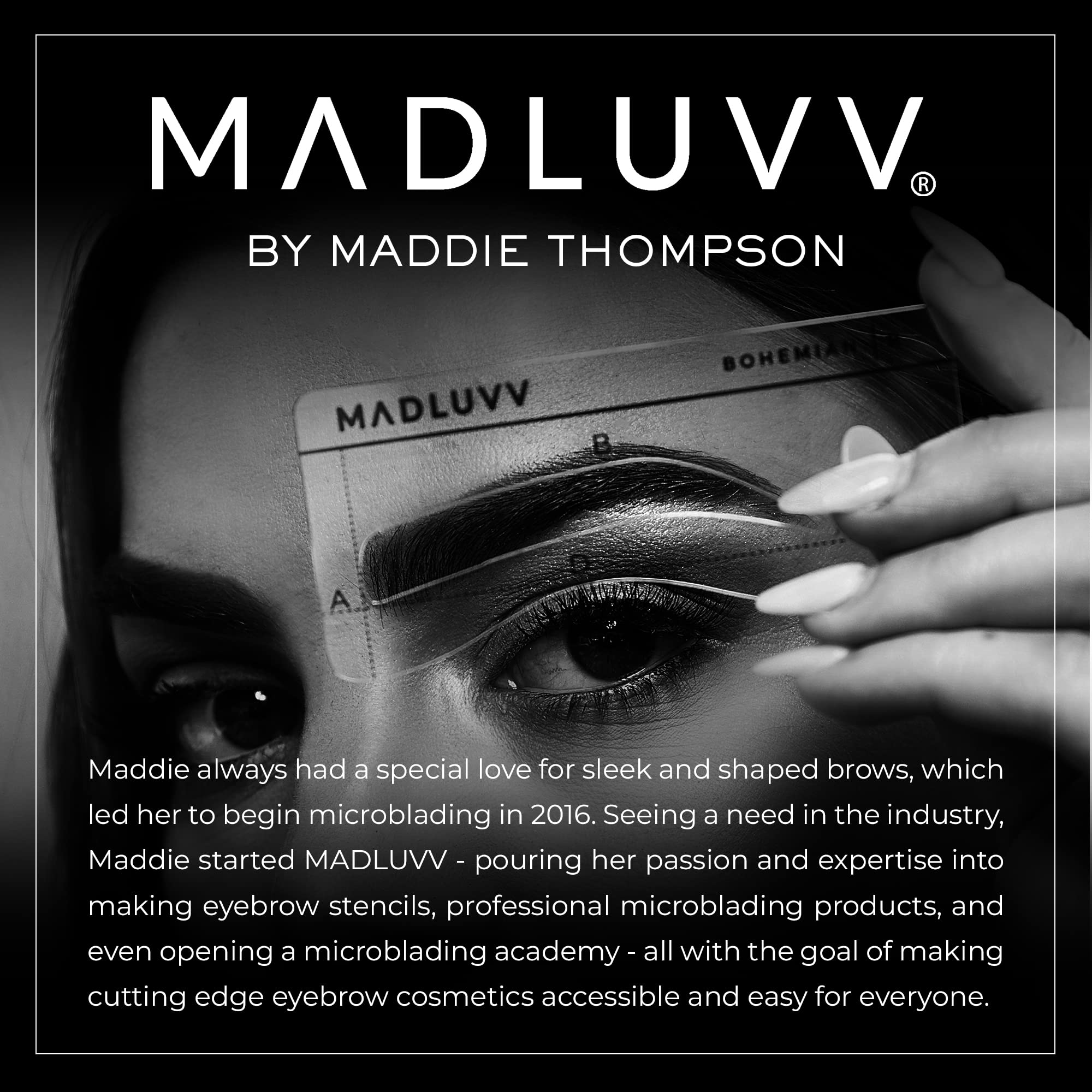 MADLUVV Brow Stamp Refill closeup application shows precise color placement