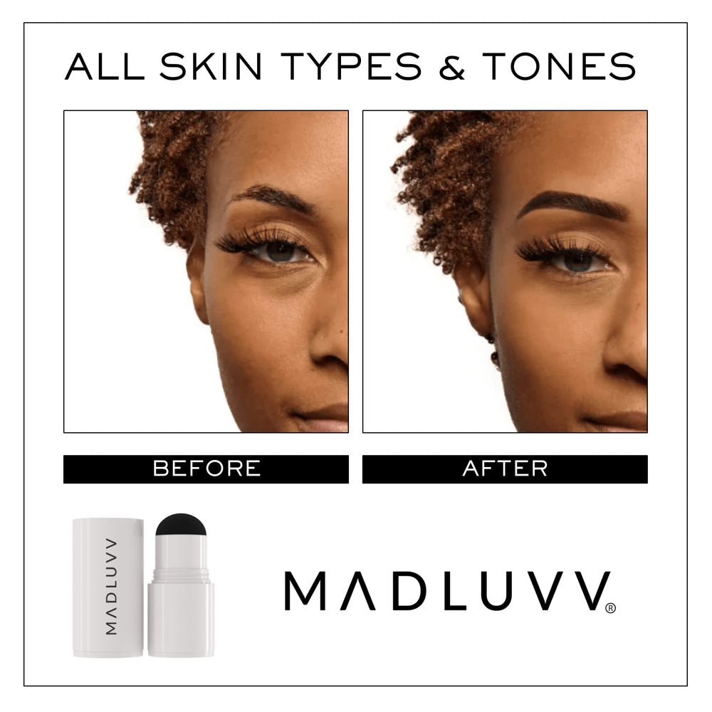 MADLUVV Brow Stamp Refill on skin shows natural matte finish