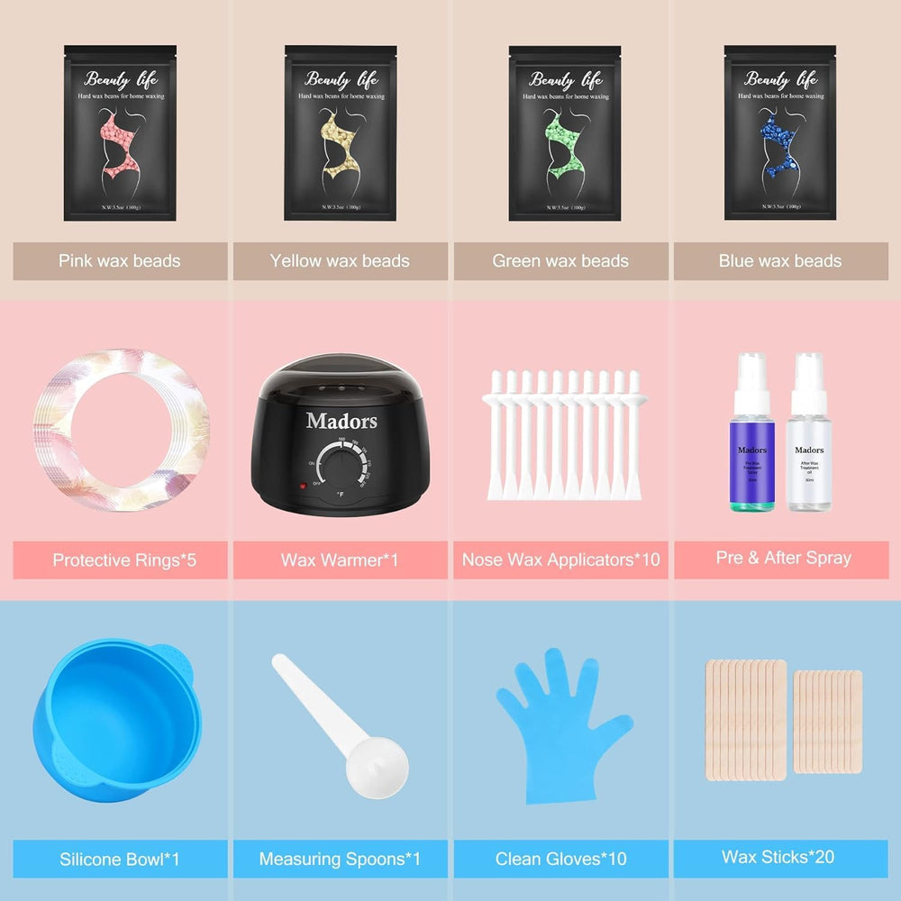 Madors wax kit includes a non-stick pot for clean, even heating