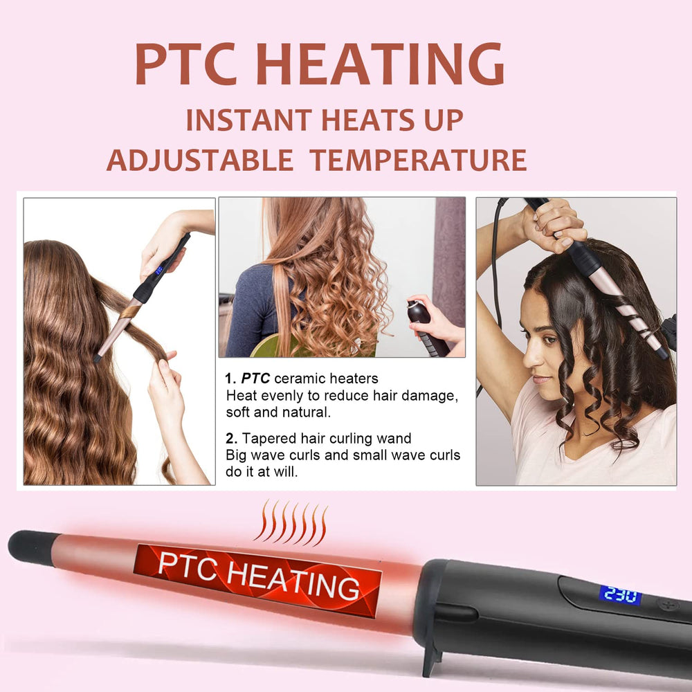 MADURIAO curling wand ceramic heater detail for even heat distribution